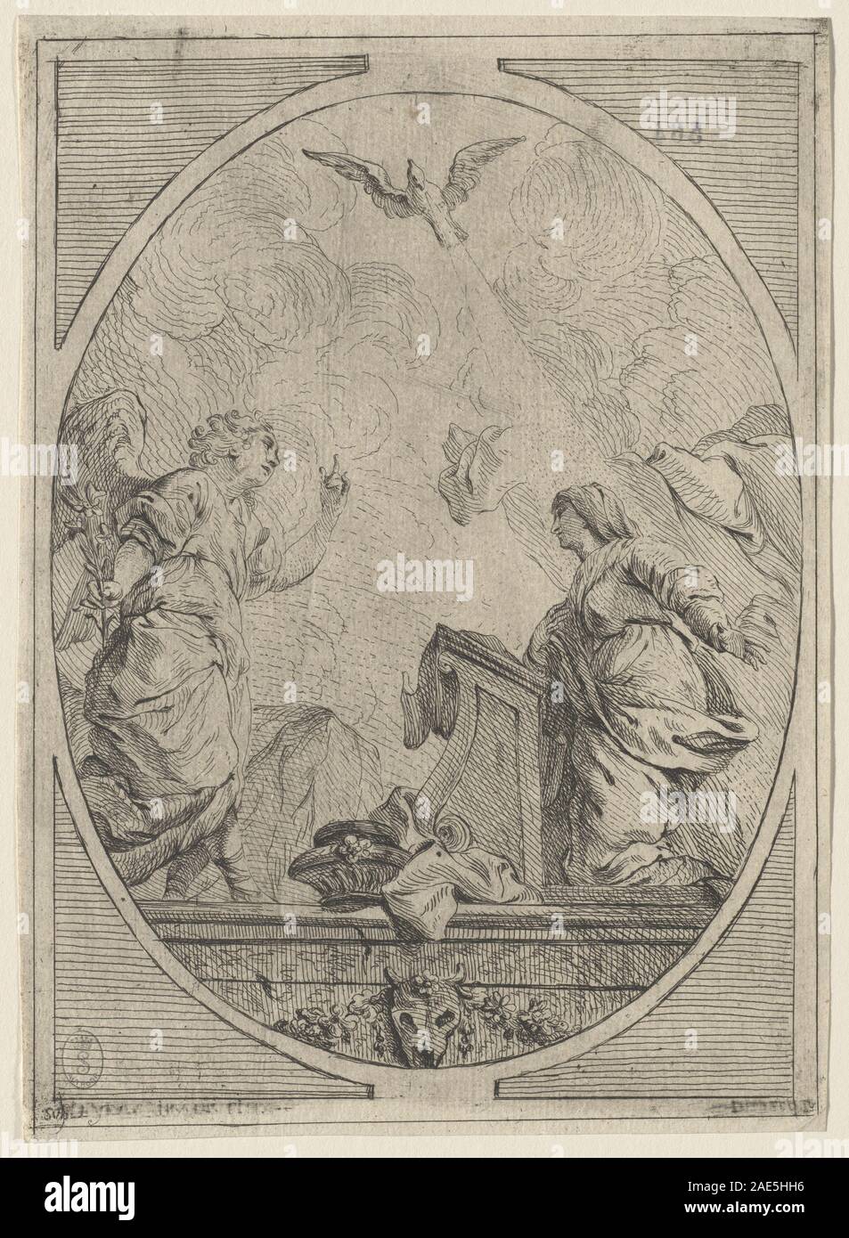 Die Verkündigung; circa 1730 Datum Französisch 18. Jahrhundert nach Pierre-Hubert Subleyras, Verkündigung, c1730 Stockfoto