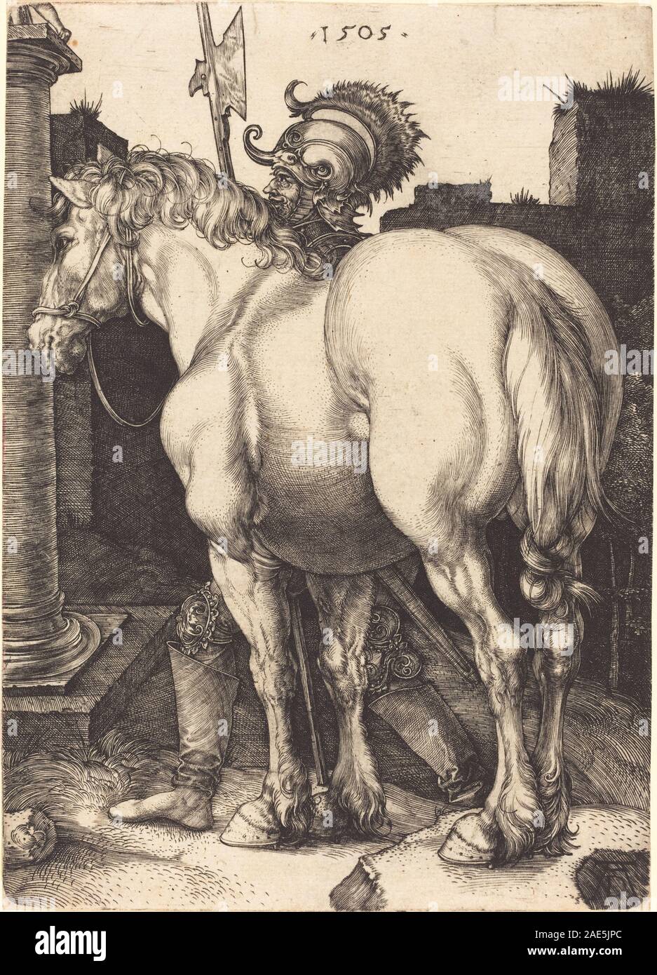 Großes Pferd; 1505 Datum Albrecht Dürer, großes Pferd, 1505 Stockfoto