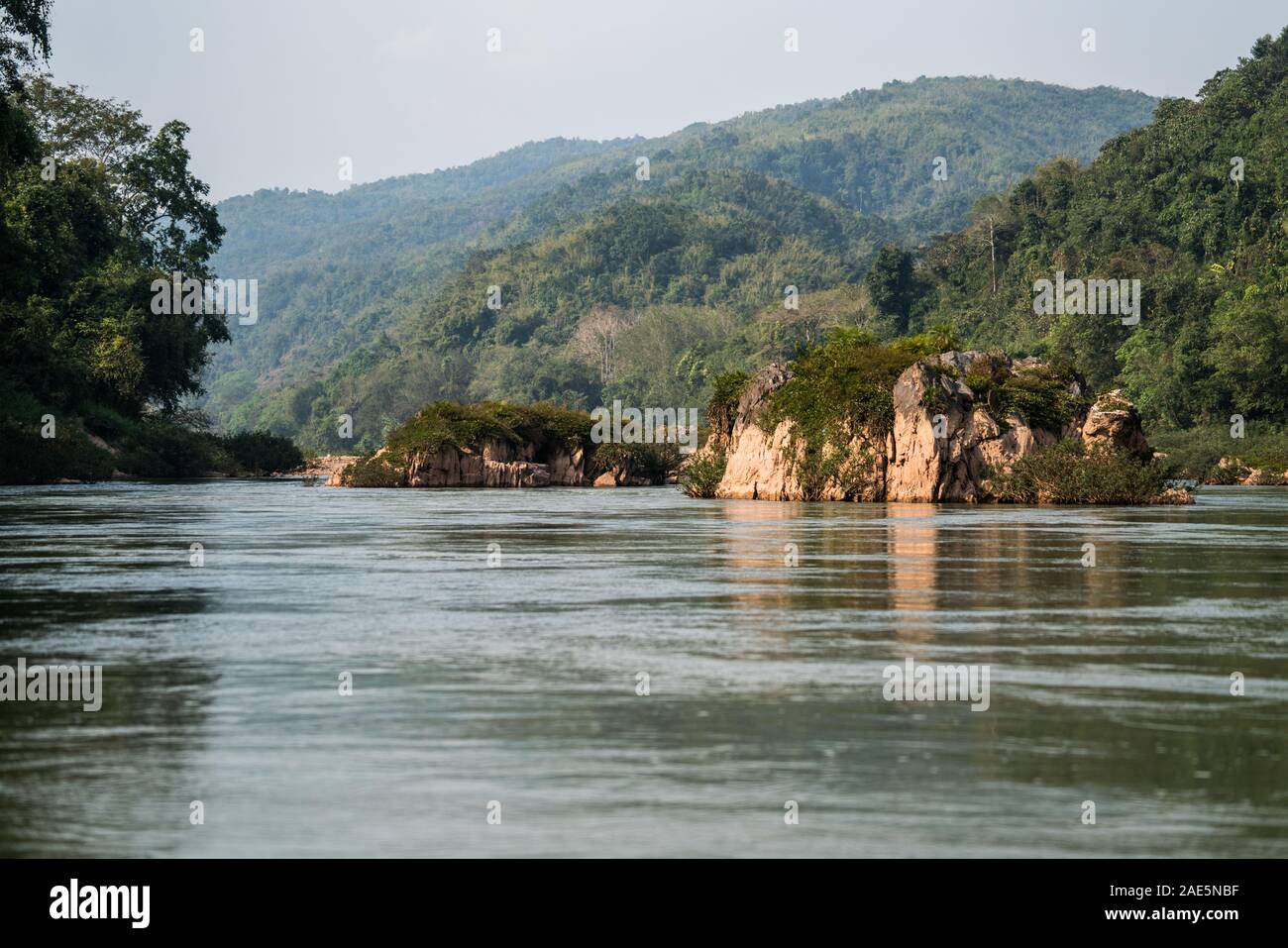 Nam Ou Fluss, Laos, Asien. Stockfoto