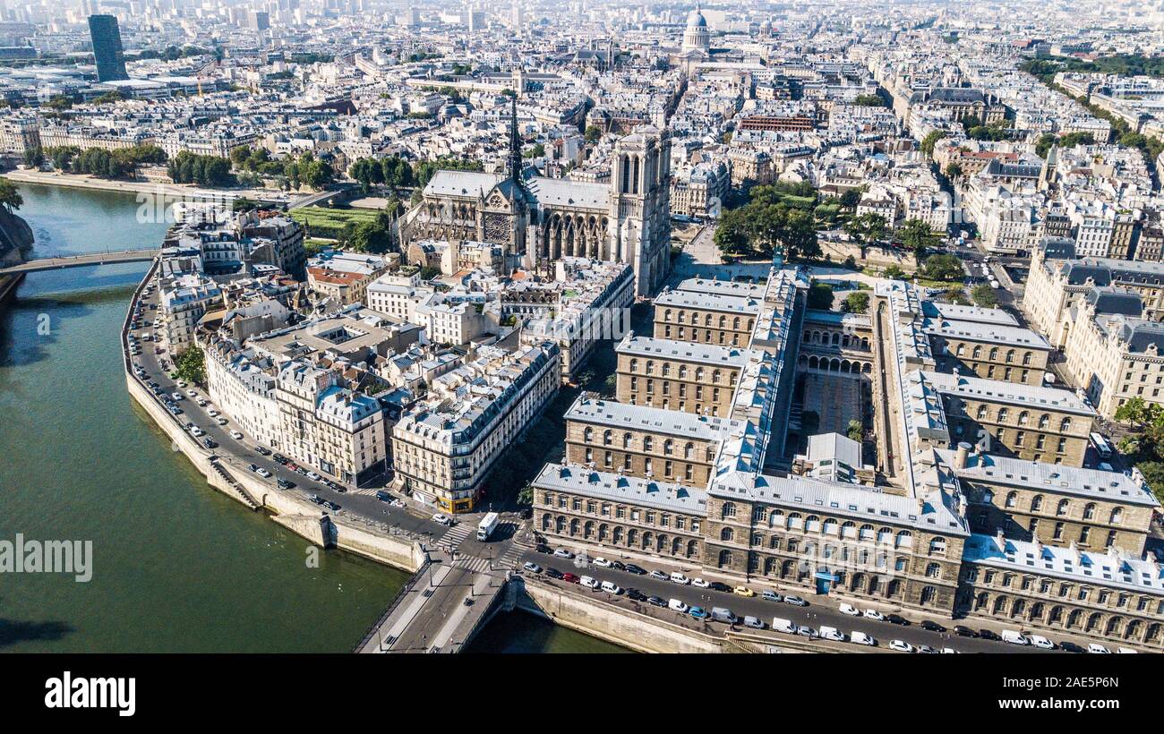 Cathédrale Notre-Dame de Paris, oder der Kathedrale Notre-Dame, Paris, Frankreich Stockfoto