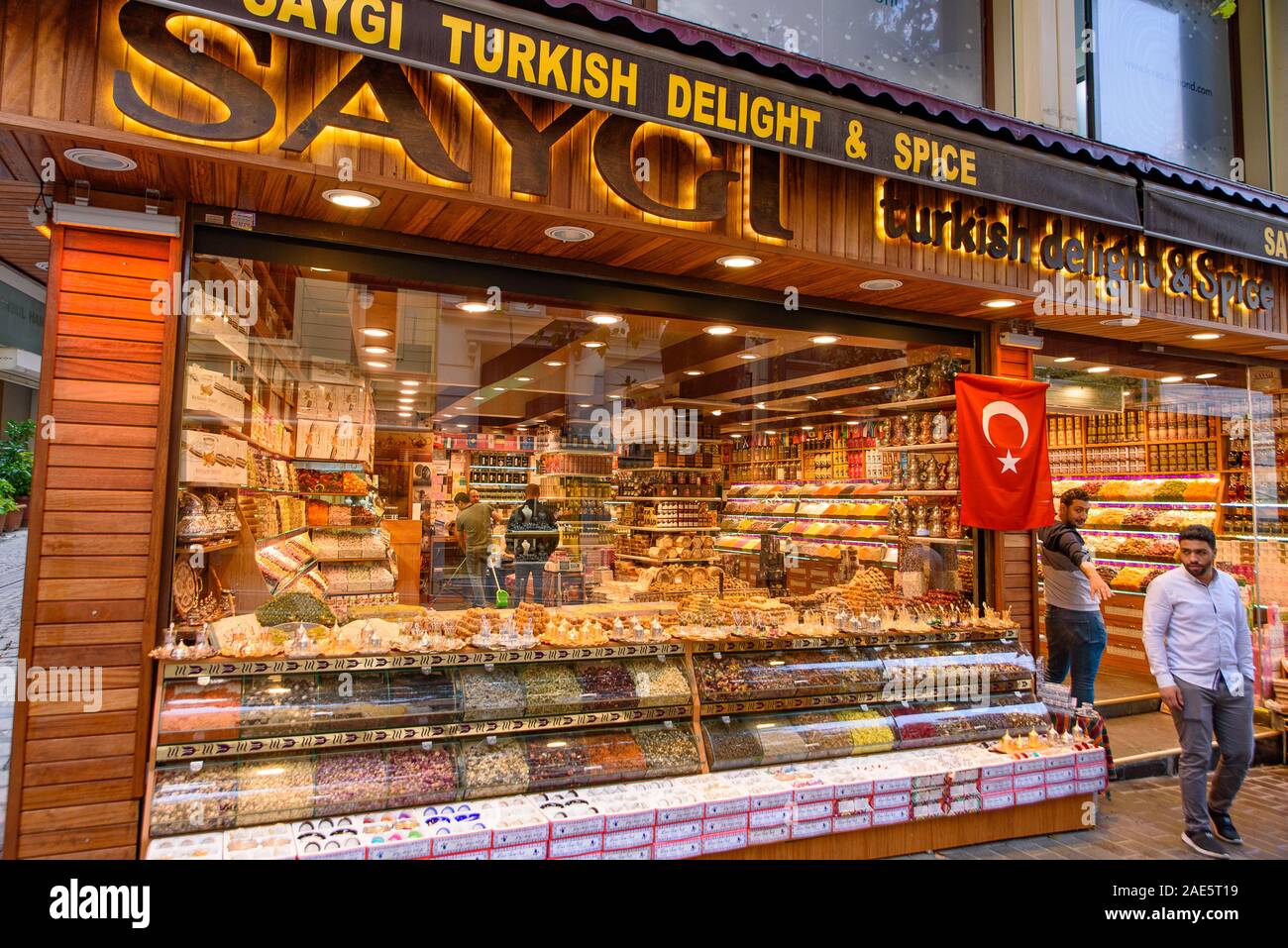 Süß- und Dessertgeschäft in Istanbul, Türkei Stockfoto