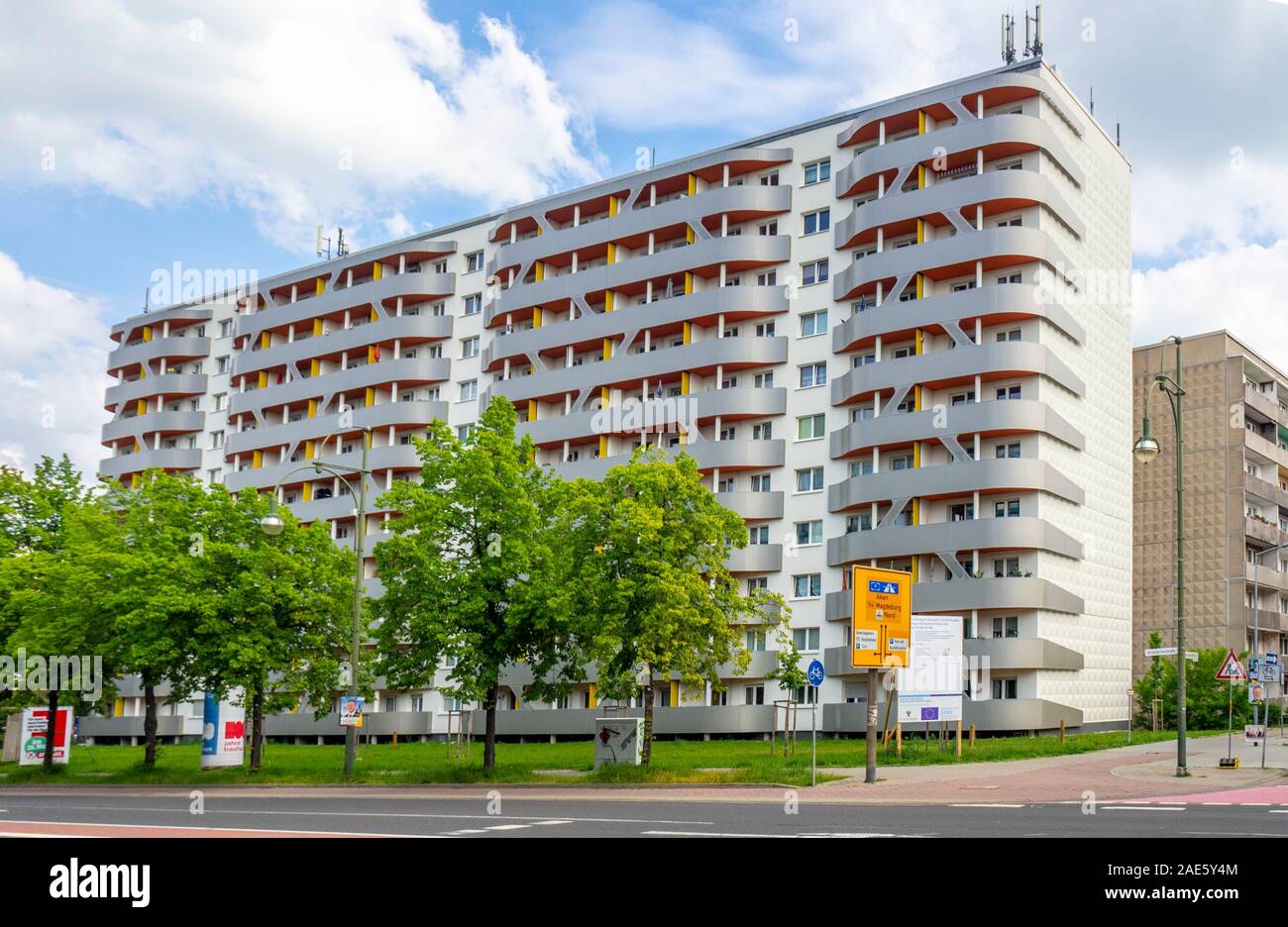 Wohnblock im Baustil Bauhaus Internationa in Dessau Sachsen-Anhalt Deutschland Stockfoto