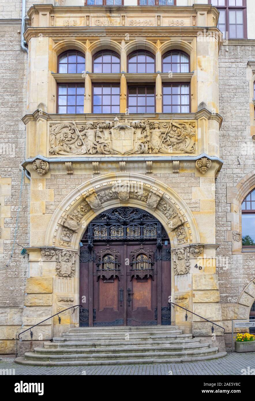 Portal zum Rathausmarktplatz Dessau Sachsen-Anhalt Deutschland. Stockfoto