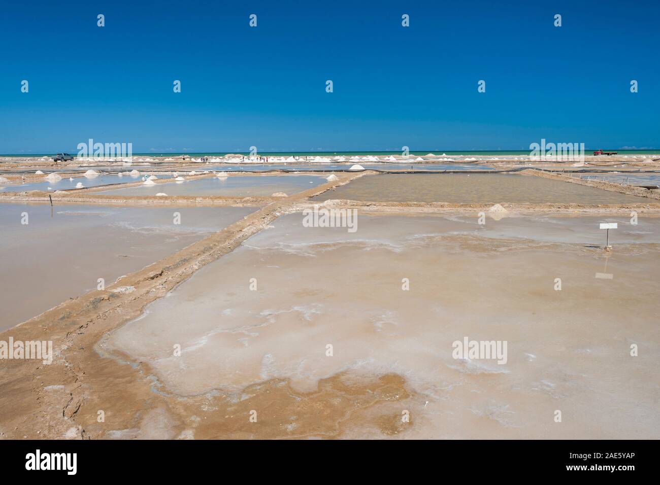 Salz Verarbeitungsbetrieb in Manaure in der Guajira Halbinsel im Norden von Kolumbien. Stockfoto