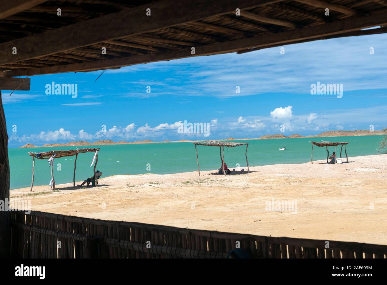 Küstenlandschaft in der Guajira, Halbinsel im Norden von Kolumbien. Stockfoto
