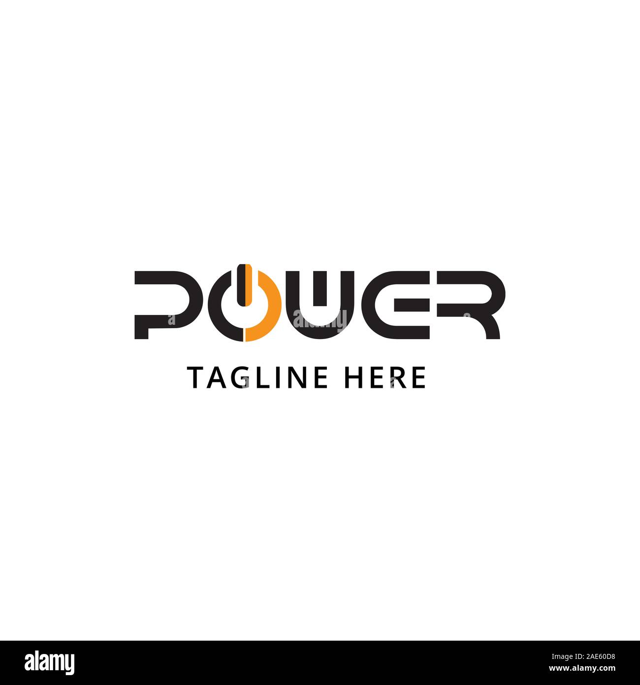 Blitz, Strom vektor Logo Design Element. Energie und Donner Strom symbol Konzept. Blitz-Schild im Kreis. Flash Vektor e Stockfoto