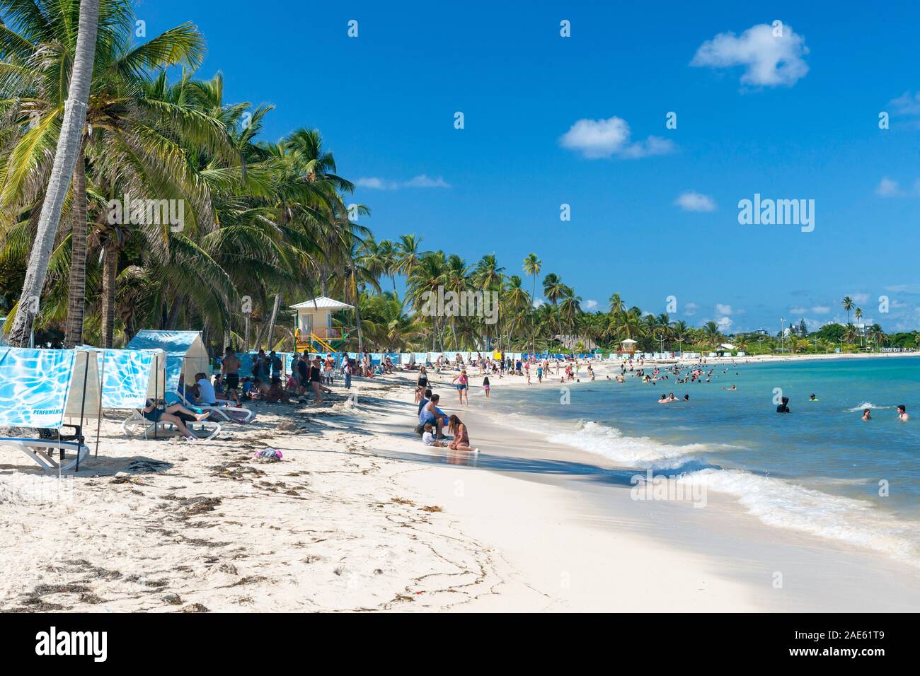 Küstenlandschaft auf der Insel San Andres, Kolumbien. Stockfoto