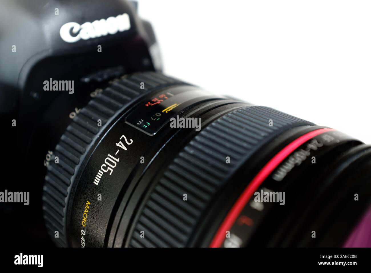 Hegang City, China-15 FEB 2018: Canon EOS 5d Mark 3 mit 24-mm-Objektiv Display einstellen Stockfoto