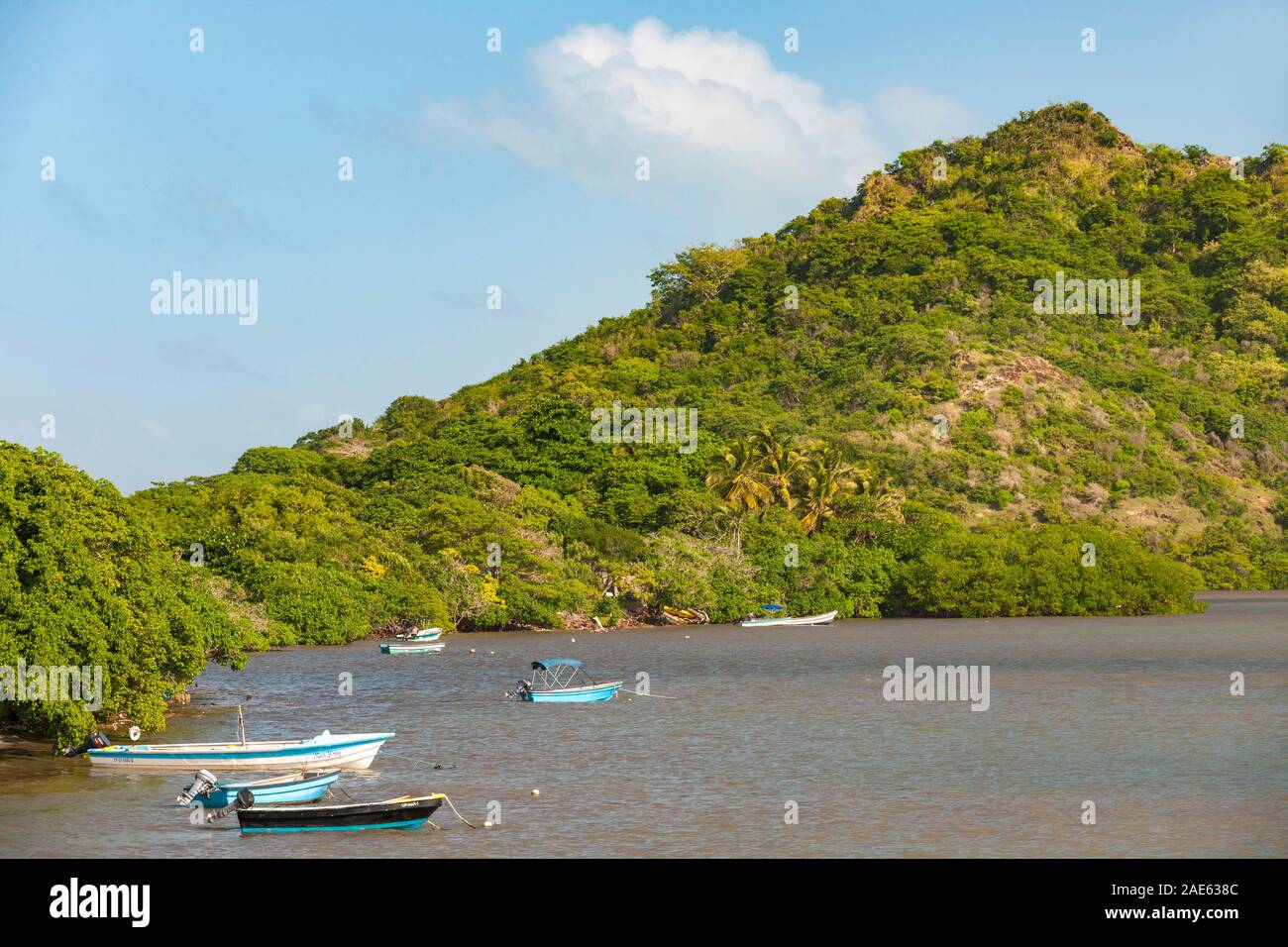 Küstenlandschaft an der felsigen Punkt auf der Insel Providencia, Kolumbien Stockfoto