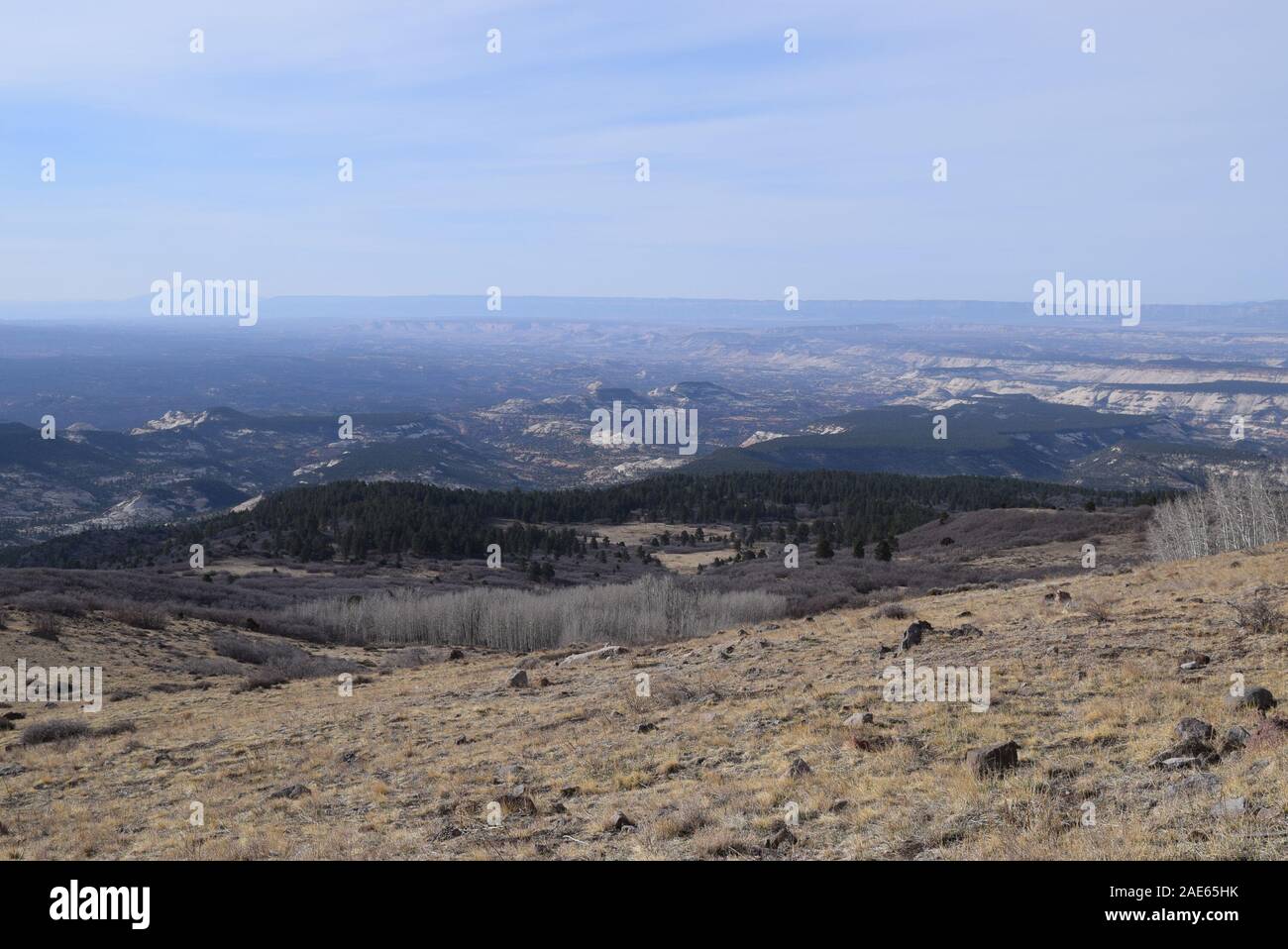 Sicht auf die Berge in der Nähe von Boulder Mountain, Utah. Auf Utah State Route 12 am Gehöft übersehen. Stockfoto