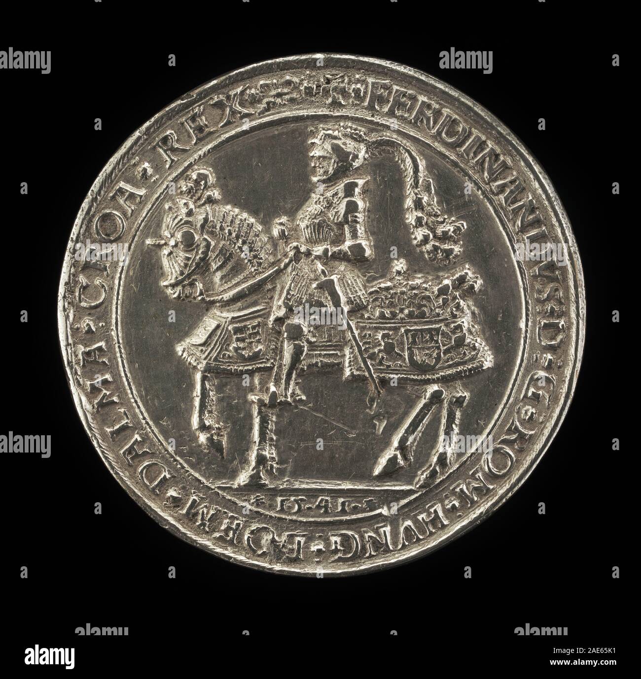 Ferdinand I., 1503-1564, Erzherzog von Österreich 1519, Kaiser 1556 [Vorderseite]; Datum 1541 deutschen oder österreichischen des 16. Jahrhunderts, Ferdinand I., 1503-1564, Erzherzog von Österreich 1519, Kaiser 1556 (Vorderseite), 1541 Stockfoto