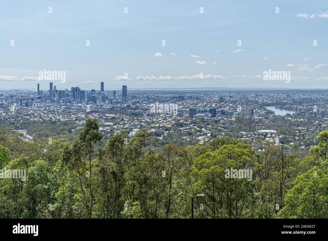 Brisbane, die Hauptstadt des australischen Bundesstaates Queensland, ist eine große Stadt am Brisbane River. Stockfoto