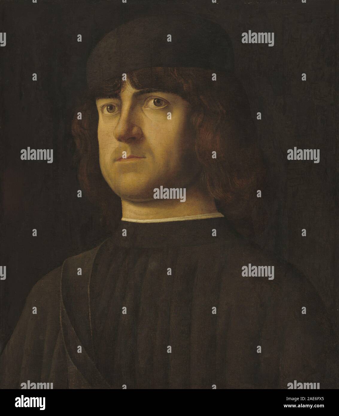 Porträt eines Mannes; c. 1495 Alvise Vivarini, Porträt eines Mannes, c 1495 Stockfoto