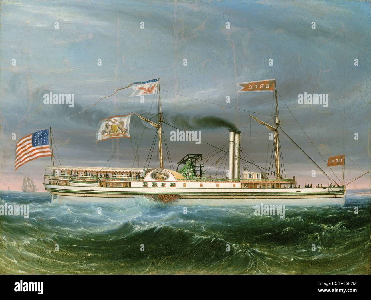 Dampfschiff Erie; wahrscheinlich 1837 amerikanische Jahrhundert, Dampfschiff Erie, wahrscheinlich 1837 Stockfoto
