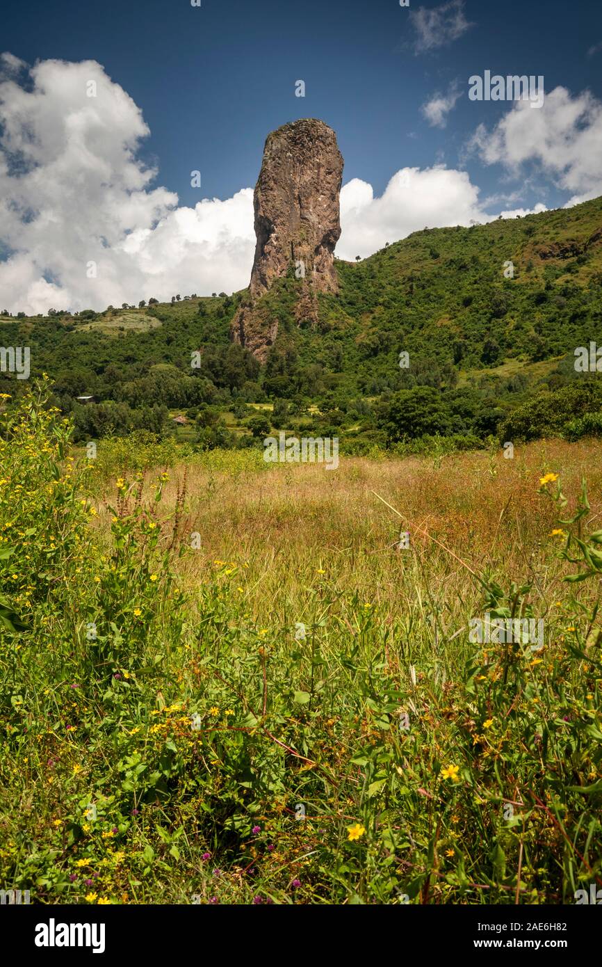 Äthiopien, Amhara-region, Gazara, Sehenswürdigkeiten vulkanischen Plug neben einem 3 Bahir Dar, Gondar Straße Stockfoto