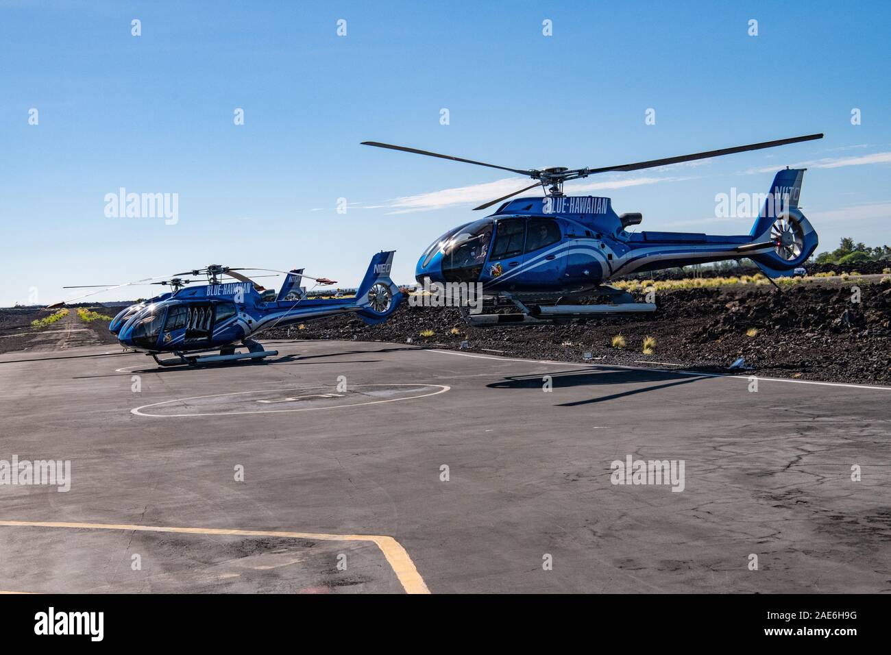 Hubschrauberlandeplatz in nur Touristen um Inseln von Hawaii Stockfoto