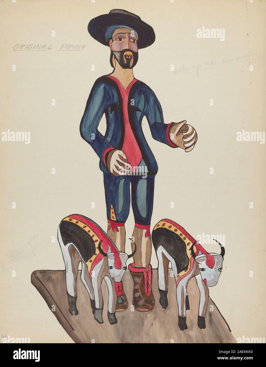 Platte 30: Saint Isidore, aus spanischen Kolonialentwürfen von New Mexico, 1935–1942, zeigt religiöse Ikonographie, architektonische Elemente und dekorative Motive. illustriert die amerikanische Volkskunst und das kulturelle Erbe des 20. Jahrhunderts. Stockfoto