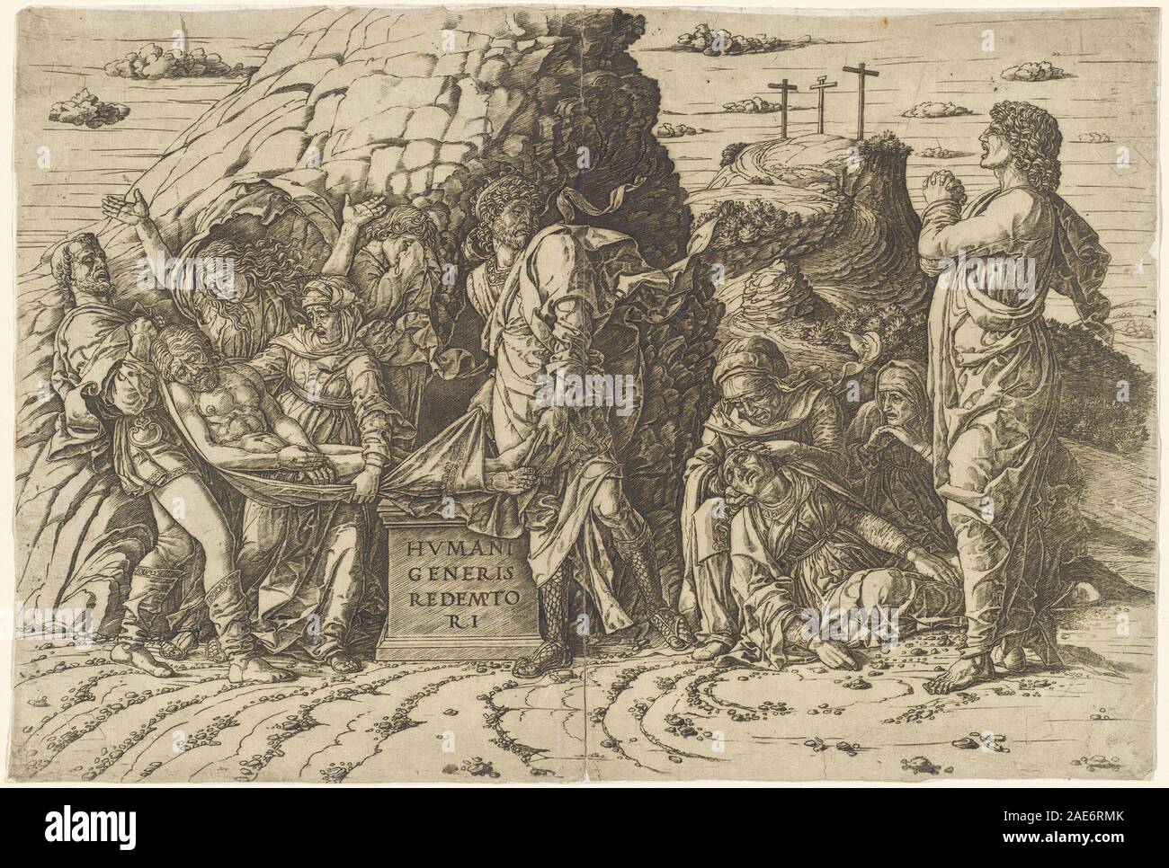 Die grablegung; 1465/1470 Andrea Mantegna, die Grablegung, 1465-1470 Stockfoto