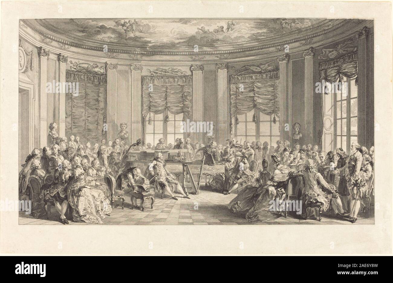 Le Concert; 1774 Datum Antoine-Jean Duclos nach Augustin de Saint-Aubin, Le Concert, 1774 Stockfoto