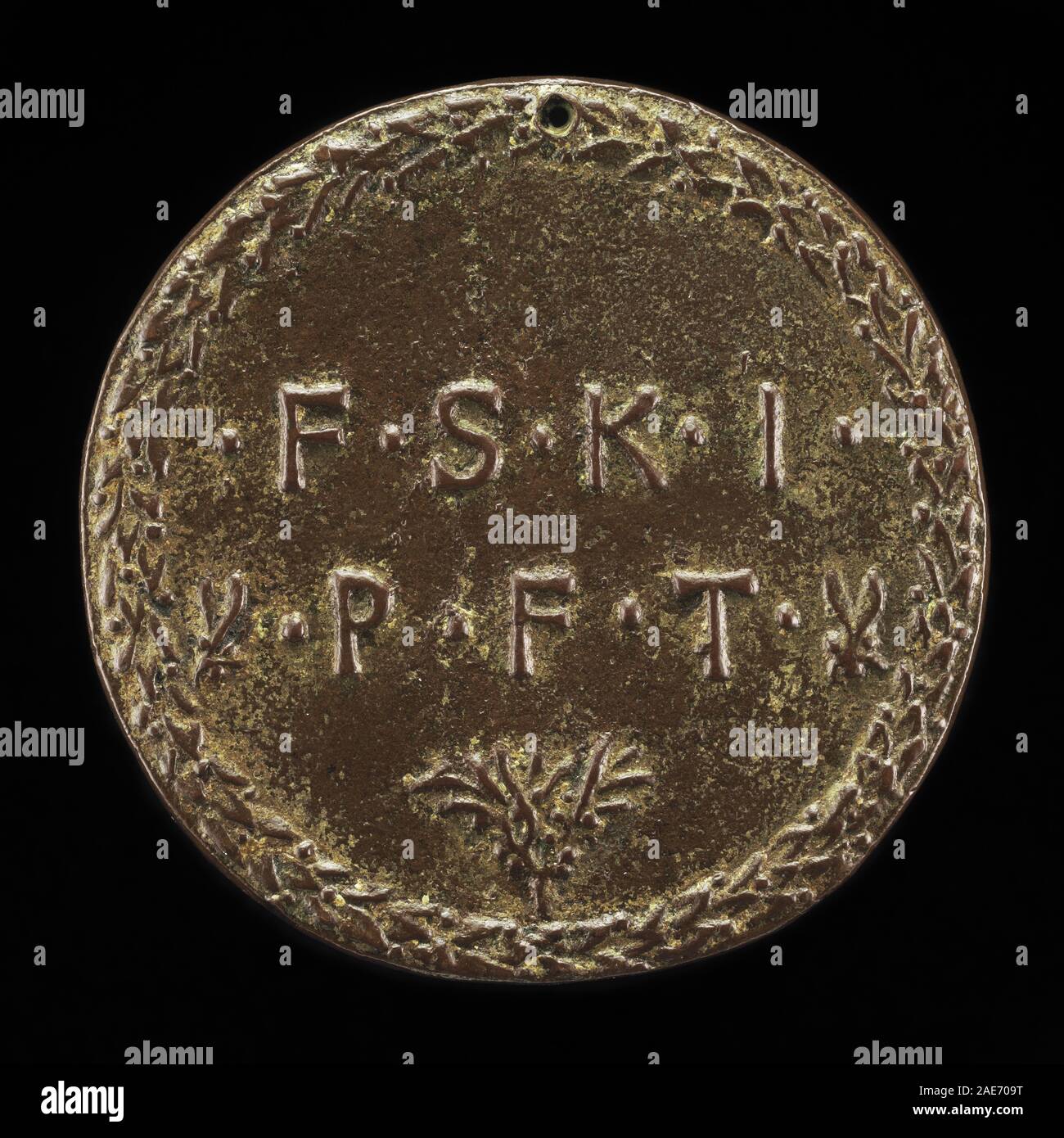 Antonio Marescottis „Initialen der sieben Tugenden“ (ca. 1440–1443) zeigt dekorative Kalligraphie mit illustrierten Initialen, die die sieben christlichen Tugenden darstellen, wobei gotische Manuskriptverzierungen, detaillierte Figuren und symbolische Bilder auf Pergament kombiniert werden. Stockfoto