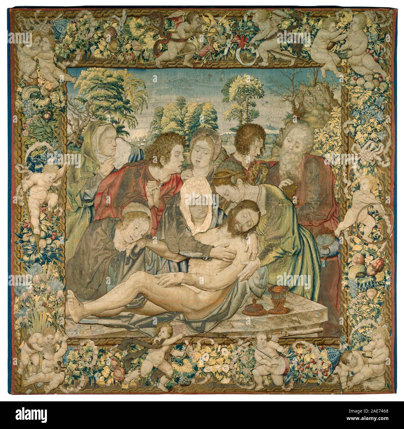 Nachdem Bernard van Orley, der Deposition,, C. 1520, Tapestry: ungefärbte Wolle gesponnen Warp; Silber, Silber vergoldet, und Gefärbte Seide und Wolle Schuß, Widener Sammlung Nachdem Bernard van Orley, die Abscheidung, c 1520 Stockfoto Nachdem Bernard van Orley, der Deposition,, C. 1520, Tapestry: ungefärbte Wolle gesponnen Warp; Silber, Silber vergoldet, und Gefärbte Seide und Wolle Schuß, Widener Sammlung Nachdem Bernard van Orley, die Abscheidung, c 1520 Stockfoto