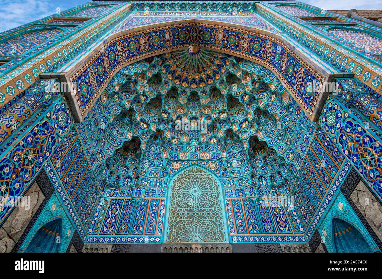 Mosaik Dekoration der Eingang eines Portals bei Sankt Petersburg Moschee in Russland Stockfoto