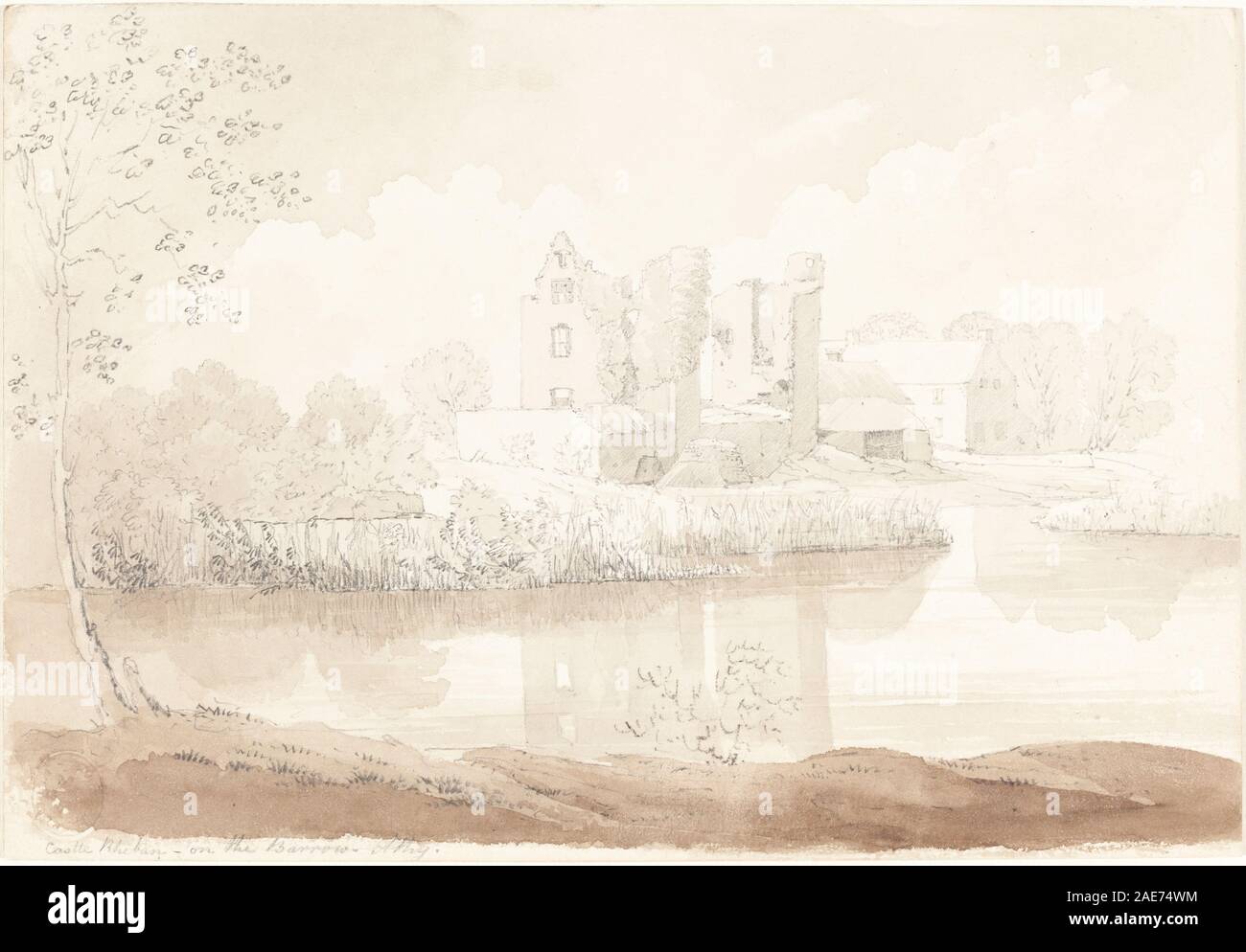 Schloss Rheban auf den Fluss Barrow, Athy zurückzuführen auf James Bulwer, Schloss Rheban auf den Fluss Barrow, Athy Stockfoto