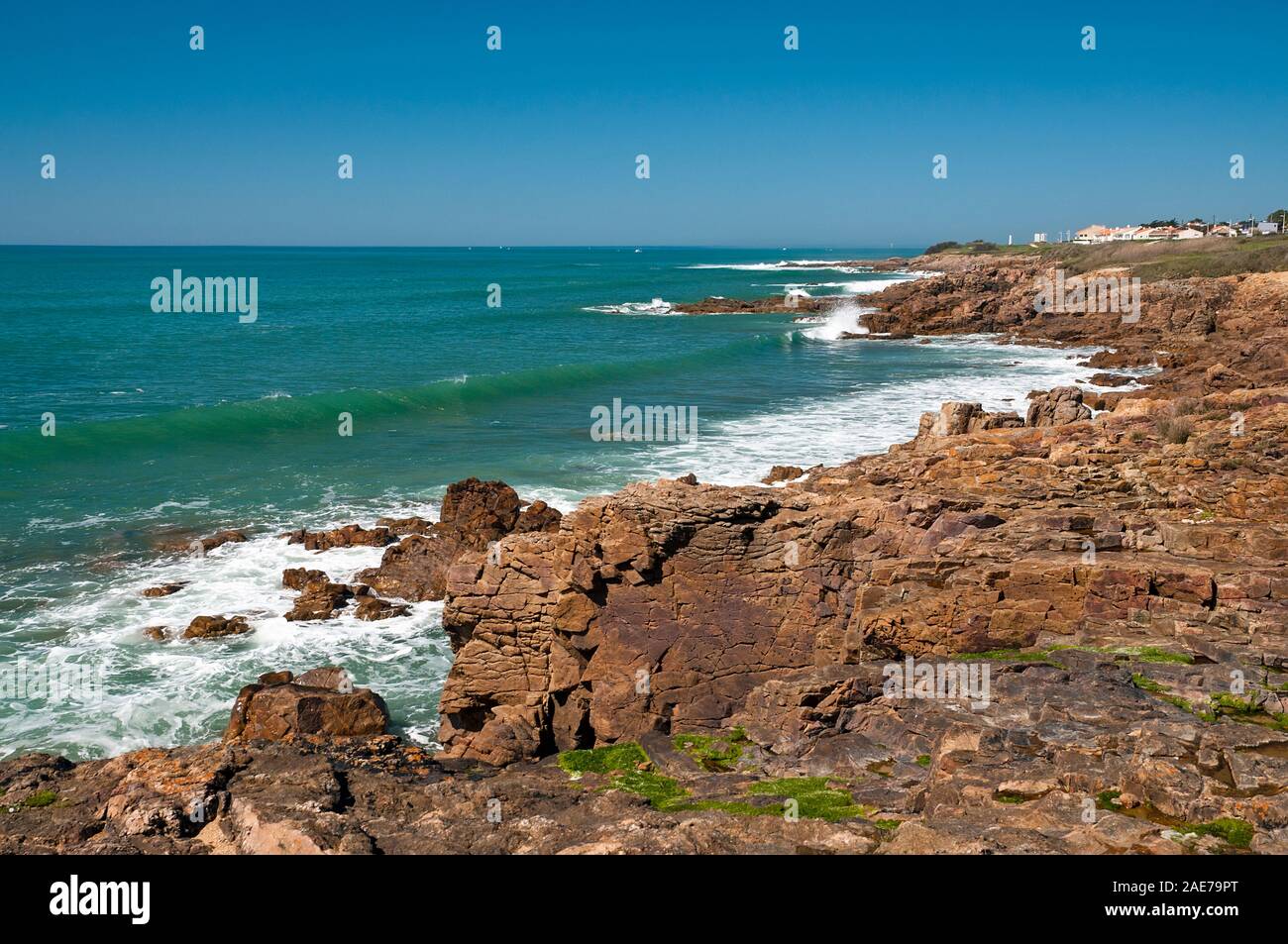 Die Côte de Lumière (Küste des Lichts) in der Nähe von Les Sables d'Olonne, Vendee (85), Region Pays-de-la-Loire, Frankreich Stockfoto