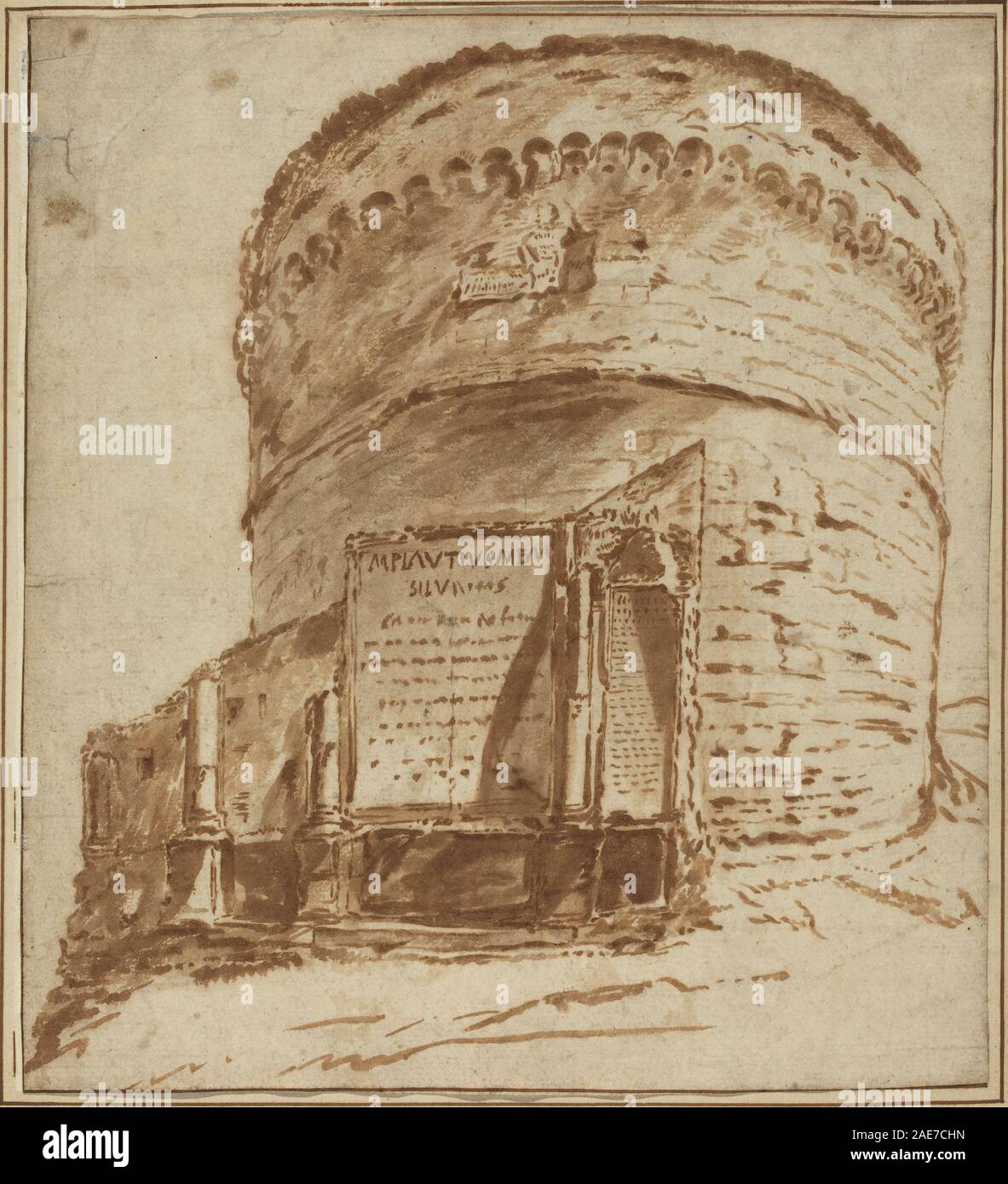 Dieses Grab zeigt Plautius Bartholomeus Breenbergh und illustriert Grabkunst und europäische Gedenkskulpturen aus dem 17. Jahrhundert. Stockfoto