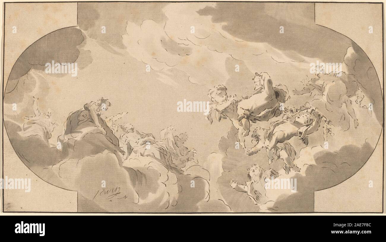 Deckenmalerei Bernhard Schreuder nach Jacob de Wit, Decken Dekoration Stockfoto