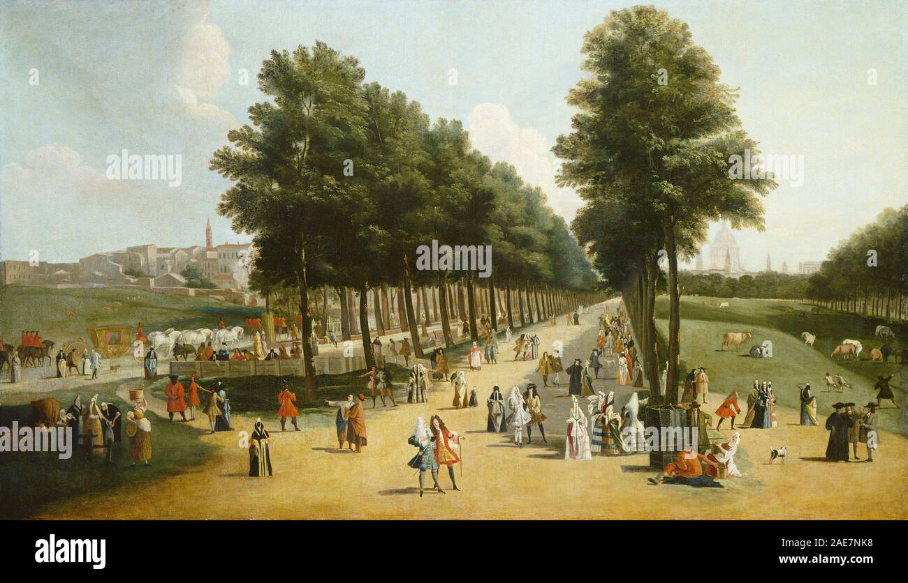 Blick von der Mall in St. James's Park; nach 1709-1710 nach Marco Ricci, Blick von der Mall in St. James's Park, nach 1709-1710 Stockfoto
