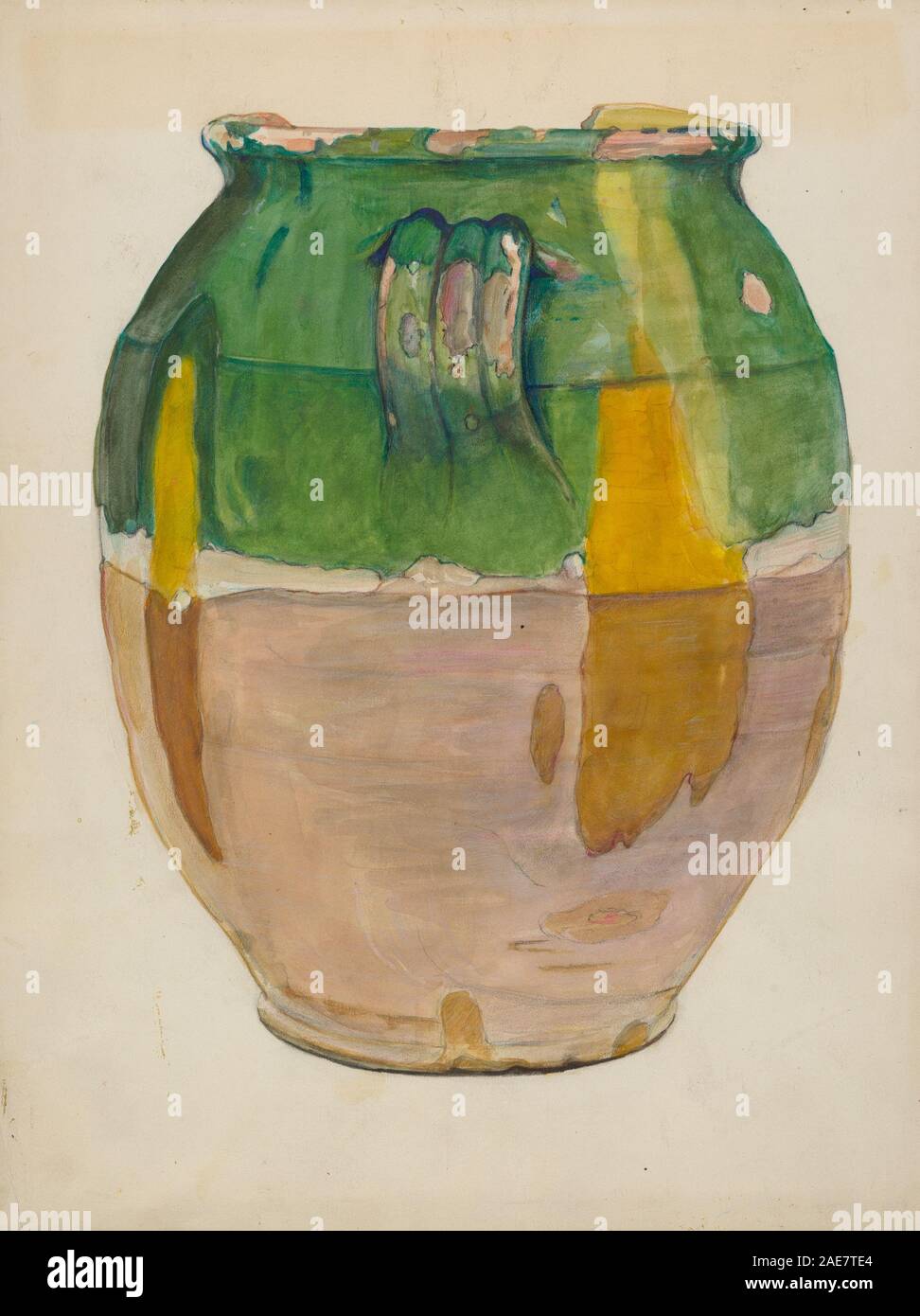 Ton Blume Jar; circa 1936 Datum Cecily Edwards, Ton Blume Jar, c 1936 Stockfoto