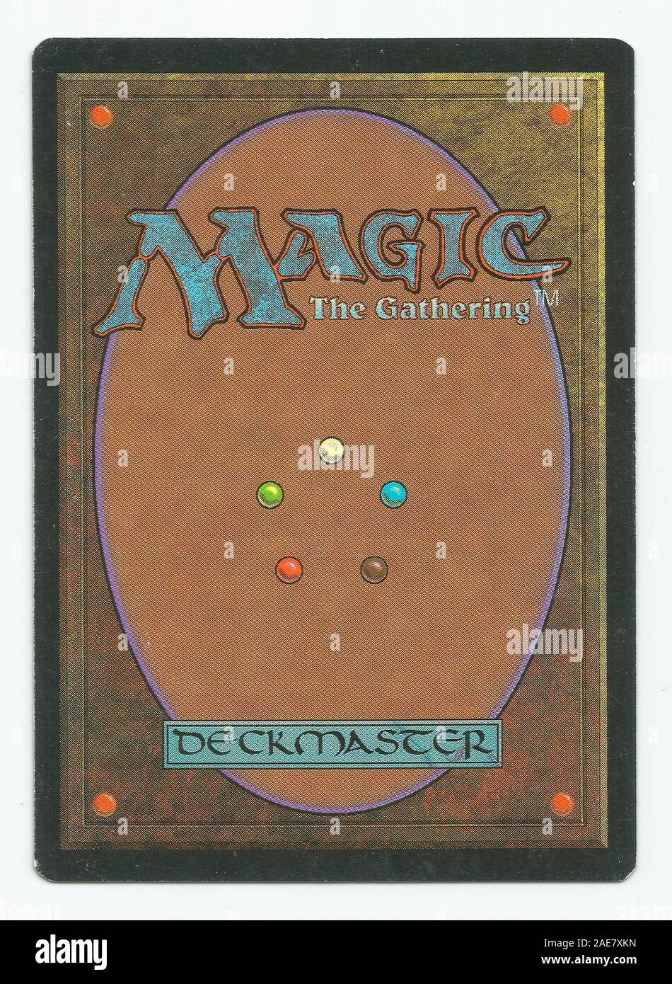 Mérida, Extremadura, Spanien - DIC 01, 2018: die Magie der Versammlungen Karte zurück. Das Spiel wurde von Richard Garfield ca. 1.993 erstellt Stockfoto