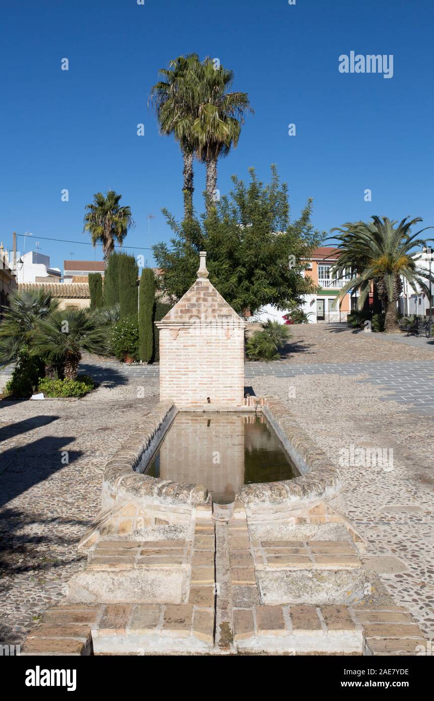 18. jahrhundert Wasserwirtschaft Einrichtungen gefördert von Charles III. Fuente Palmera, Córdoba, Spanien Stockfoto