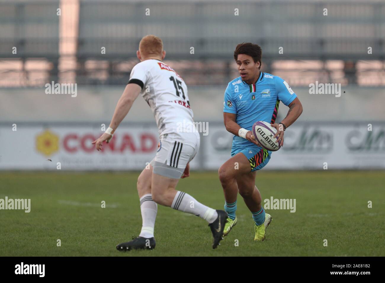 Calvisano, Italien, 07 Dez 2019, Junior laloifi (zebre) während Zebre Rugby vs Brive-Rugby Challenge Cup - Kreditkarten: LPS/Massimiliano Carnabuci/Alamy leben Nachrichten Stockfoto