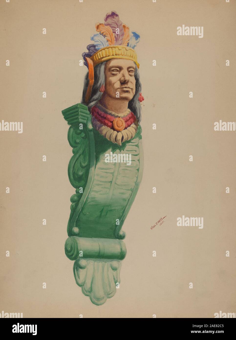 Bügeleisen Indian Head; 1937 Datum Charles Moss, Bügeleisen Indian Head, 1937 Stockfoto