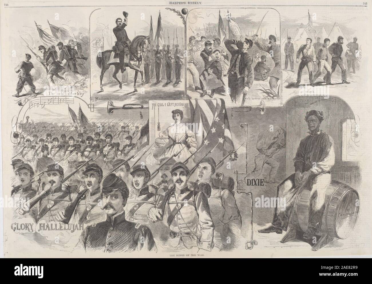 Die Lieder des Krieges; veröffentlichte 1861 Nach Winslow Homer, die Lieder des Krieges, 1861 veröffentlicht. Stockfoto