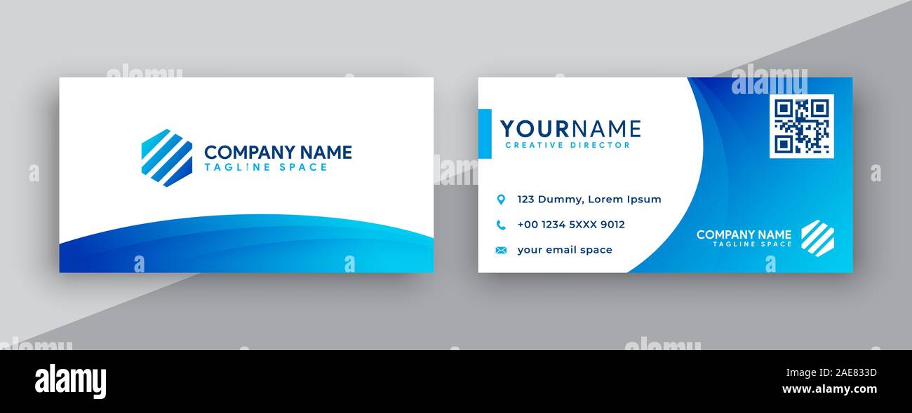 Moderne business card Design. Doppelseitig business card Design vorlage. blaue Farbabstufungen business card Inspiration Stockfoto Moderne business card Design. Doppelseitig business card Design vorlage. blaue Farbabstufungen business card Inspiration Stockfoto