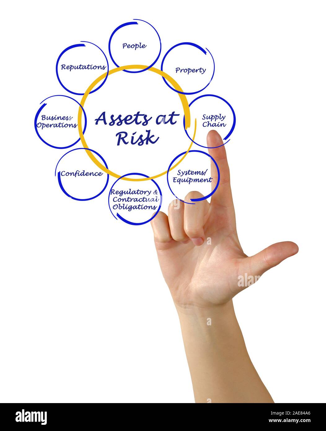 Diagramm der Vermögenswerte in Gefahr Stockfoto
