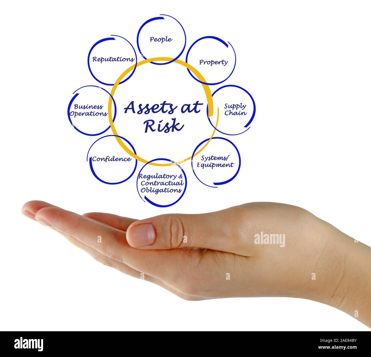 Diagramm der Vermögenswerte in Gefahr Stockfoto