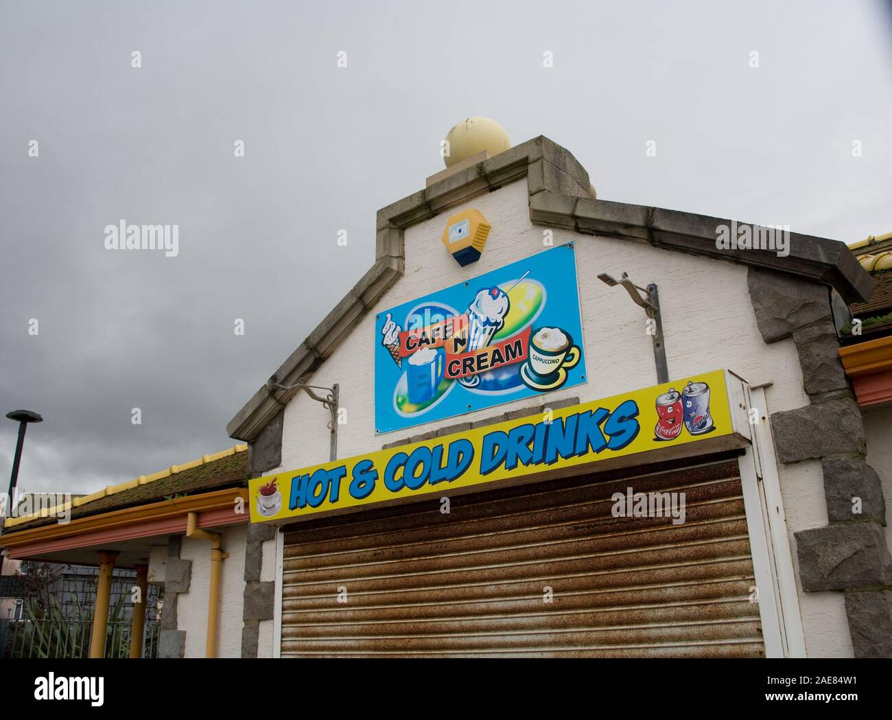 Die britischen Badeort Attraktion im Winter gesperrt Stockfoto
