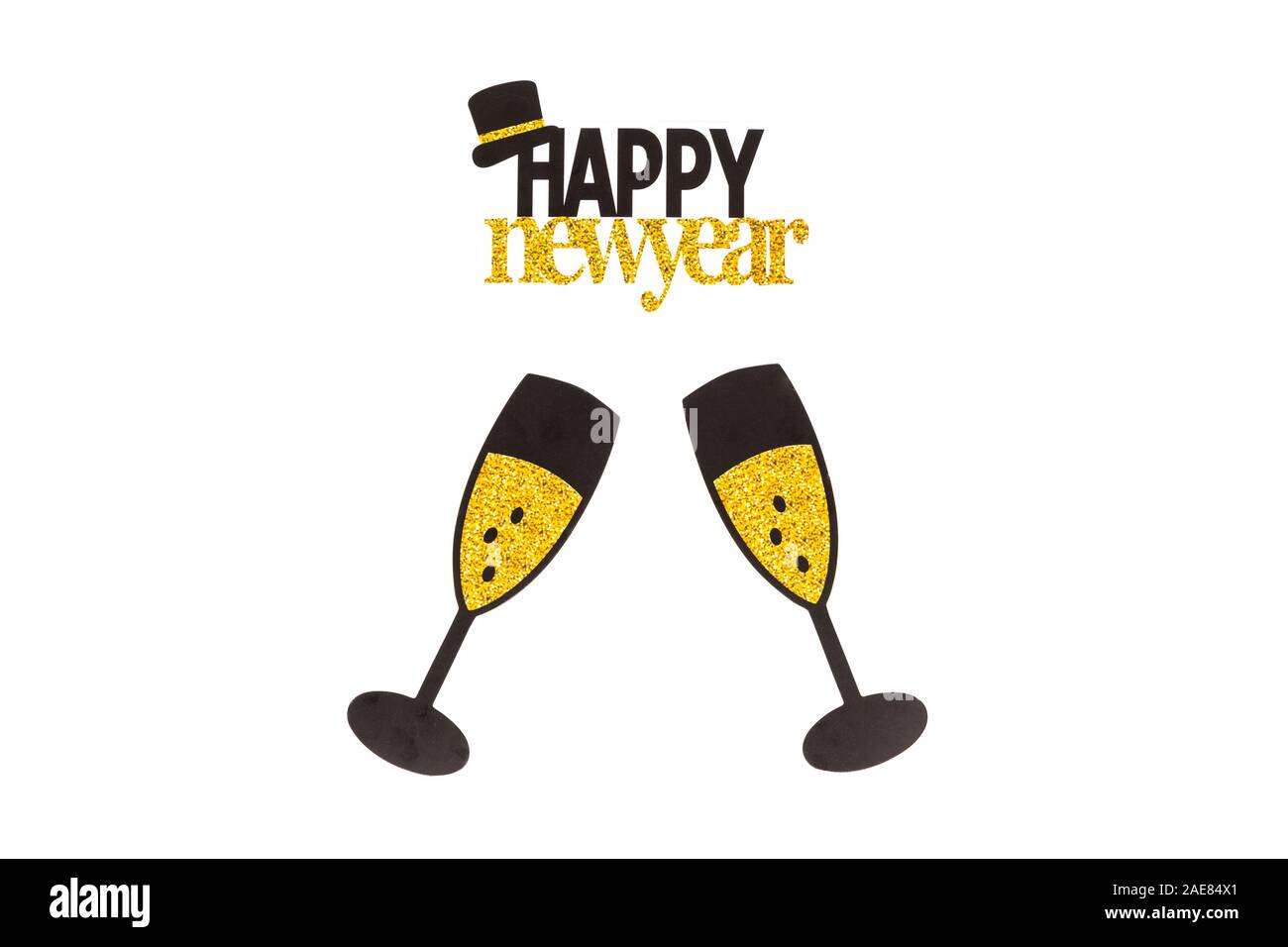 Party Elemente mit weißen Hintergrund. Frohes neues Jahr Konzept. Stockfoto