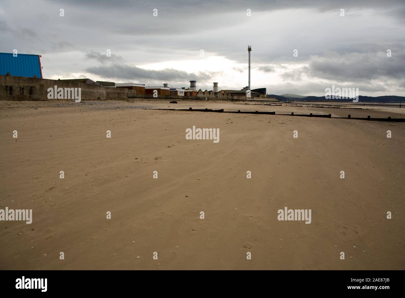Die britischen Badeort Attraktion im Winter gesperrt Stockfoto