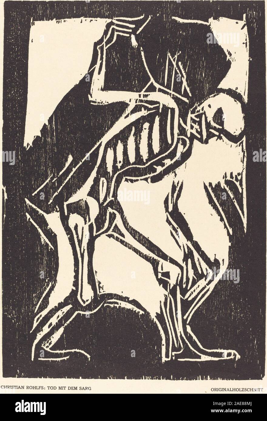 Tod mit einem Sarg; circa 1917 Datum Christian Rohlfs, Tod mit einem Sarg, c 1917 Stockfoto