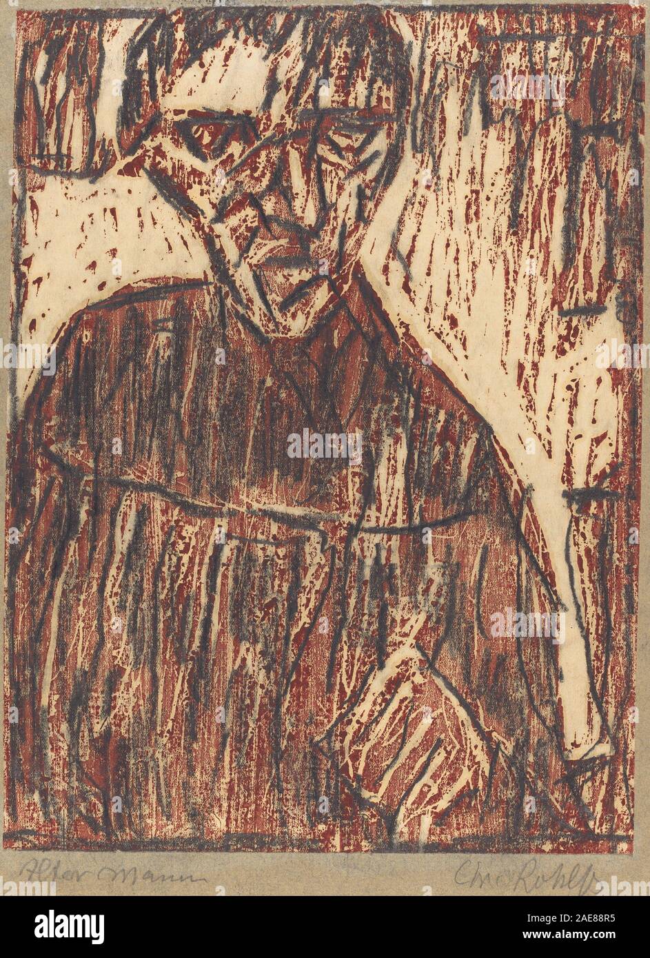 Alter Mann; 1918 Datum Christian Rohlfs, alter Mann, 1918 Stockfoto