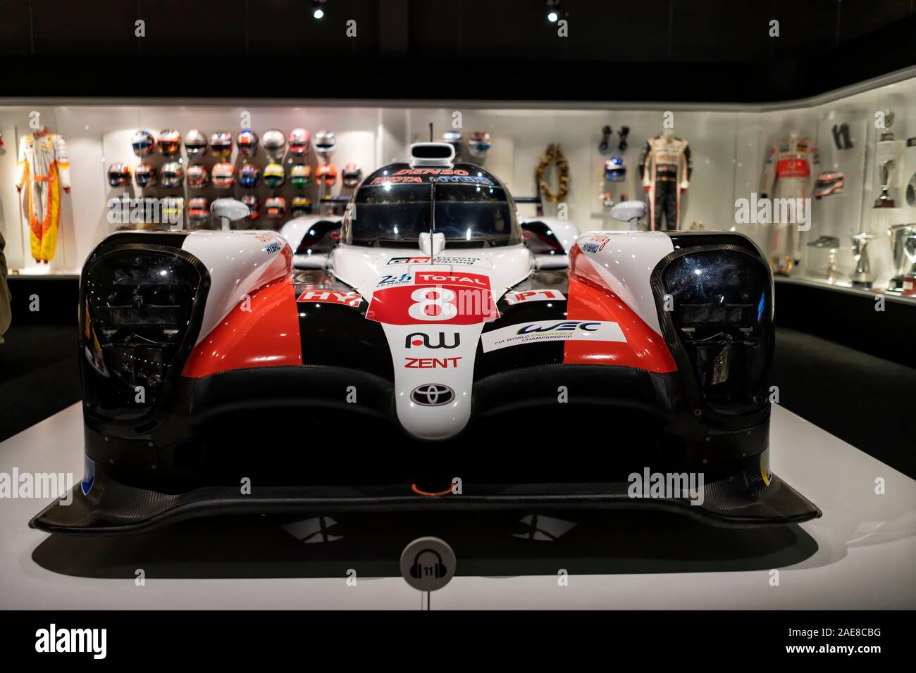 Toyota GAZOO Racing. Auto, mit dem Fernando Alonso die 2018-2019 WEC World Endurance Championship gewonnen. Foto bei der Fernando Alonso Museum auf D Stockfoto