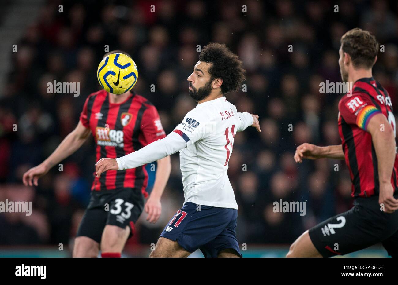 Bournemouth, UK. 07 Dez, 2019. Mohamed Salah von Liverpool in der Premier League Match zwischen London und Liverpool an der Goldsands Stadion, Bournemouth, England am 7. Dezember 2019. Foto von Andy Rowland. Credit: PRiME Media Images/Alamy leben Nachrichten Stockfoto