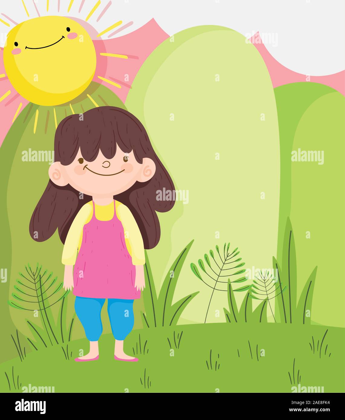 Gl ckliche Kinder Tag Kleines M dchen Auf Der Wiese Sonne Cartoon gl-ckliche-kinder-tag-kleines-m-dchen-auf-der-wiese-sonne-cartoon