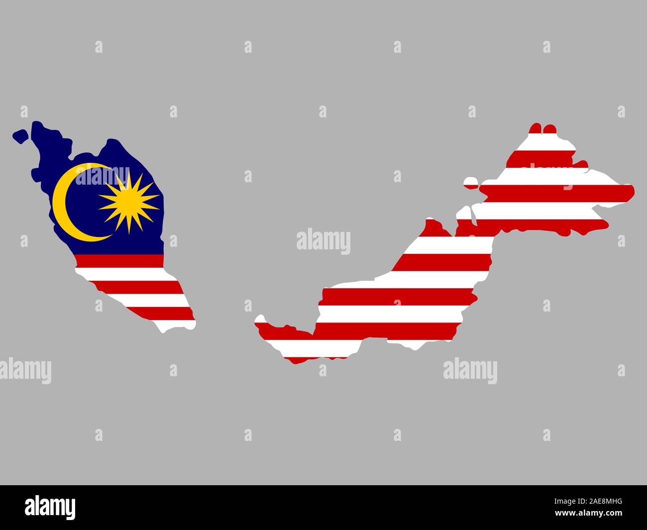 Malaysia Karte Flagge Vektor-illustration Eps 10. Stock Vektor