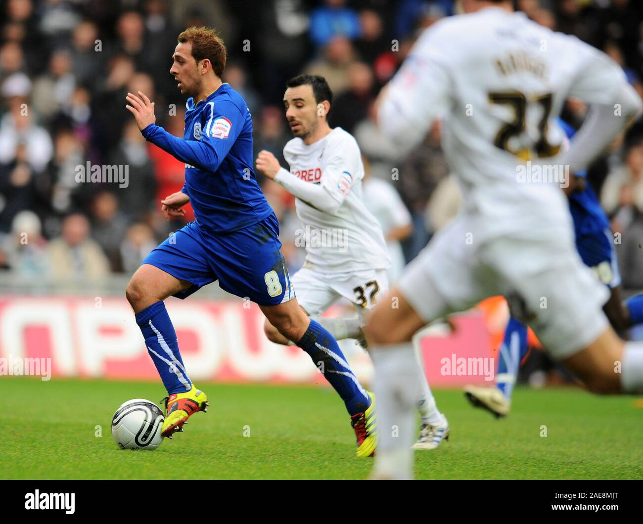 6. Februar 2011 - NPower Meisterschaft Fußball - Swansea Vs Cardiff - Michael Chopra auf dem Angriff. Fotograf: Paul Roberts/OneUpTop/Alamy. Stockfoto